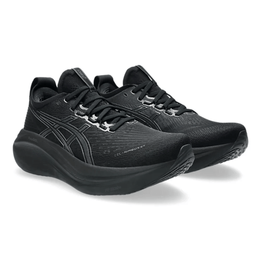 Side profile of Asics Gel-Nimbus 27 Black Graphite Grey sneakers Dubai UAE
