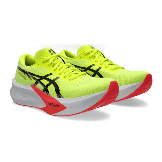 Side profile of Asics Magic Speed 4 Safety Yellow Black sneakers Dubai UAE