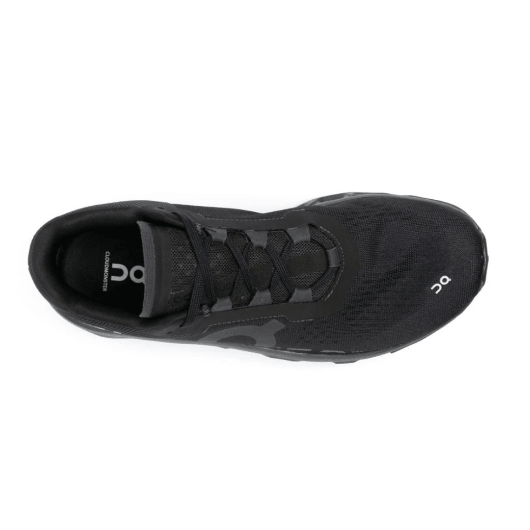 On Running Cloudmonster "Black" heel view