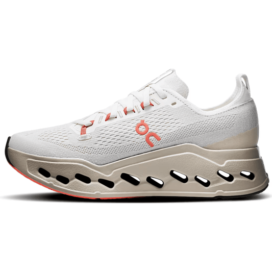 On Running Cloudsurfer Max Ivory Salmon on feet Dubai
