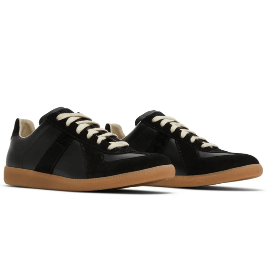 Maison Margiela black leather gum sole sneakers UAE