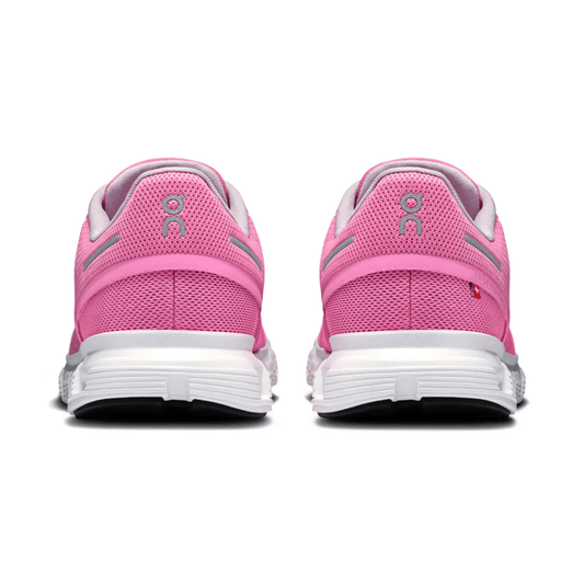 Top view of On Cloud 6 ‘Raspberry White’ breathable mesh upper in Dubai UAE