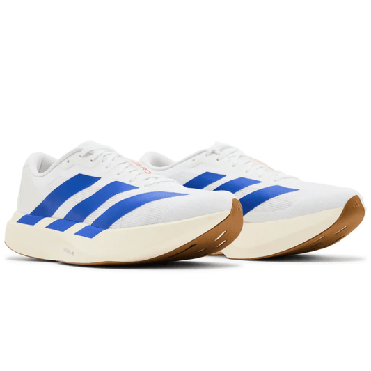 Side profile of Adidas Adizero Evo SL White Royal Blue UAE