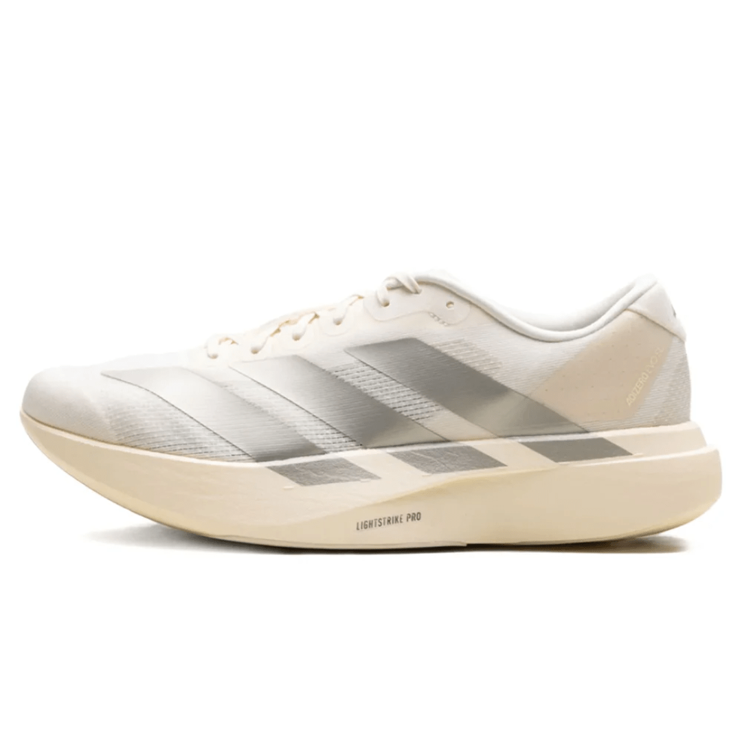 Front view of Adidas Adizero Evo SL Wonder White performance shoe Dubai UAE