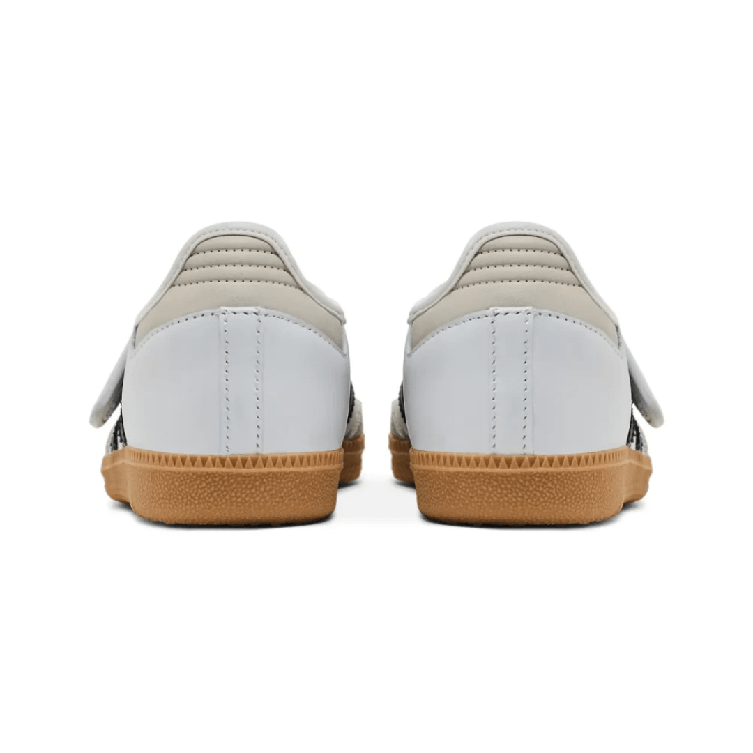 Adidas Samba Jane White Black Gum worn in Dubai city setting