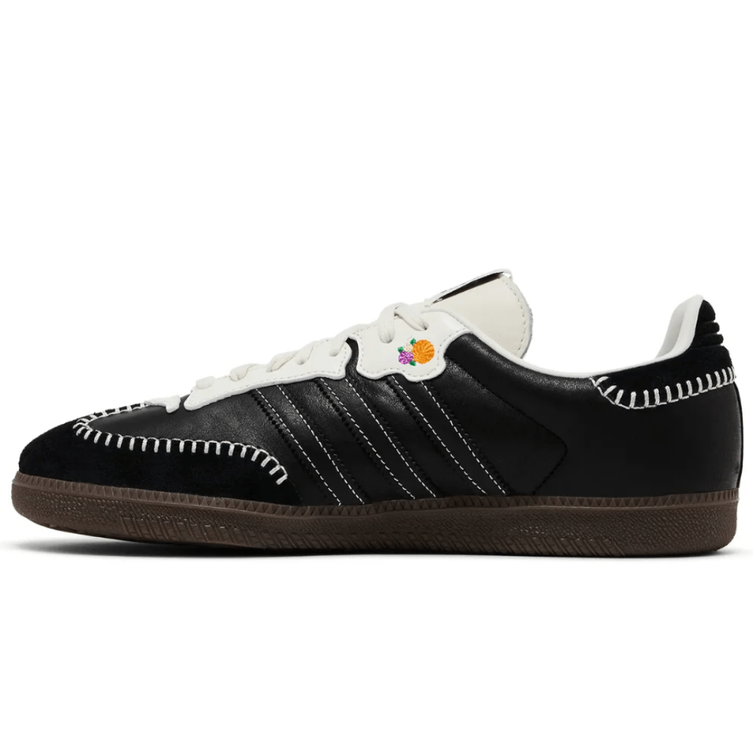 Lifestyle shot of Adidas Samba OG Día de Muertos Black sneakers Dubai UAE