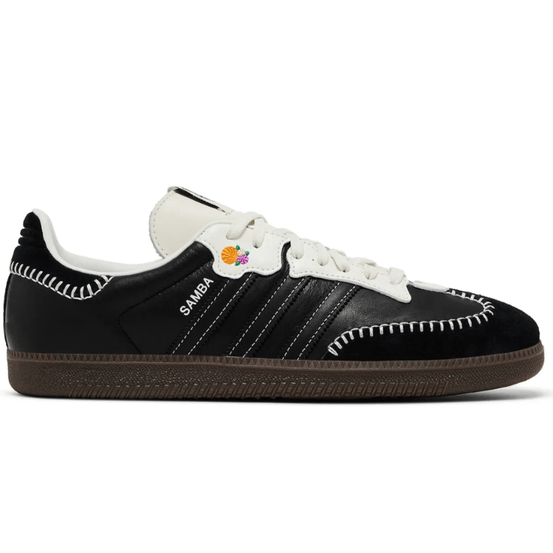 Side profile of Adidas Samba OG Día de Muertos Pack Black sneaker in Dubai UAE