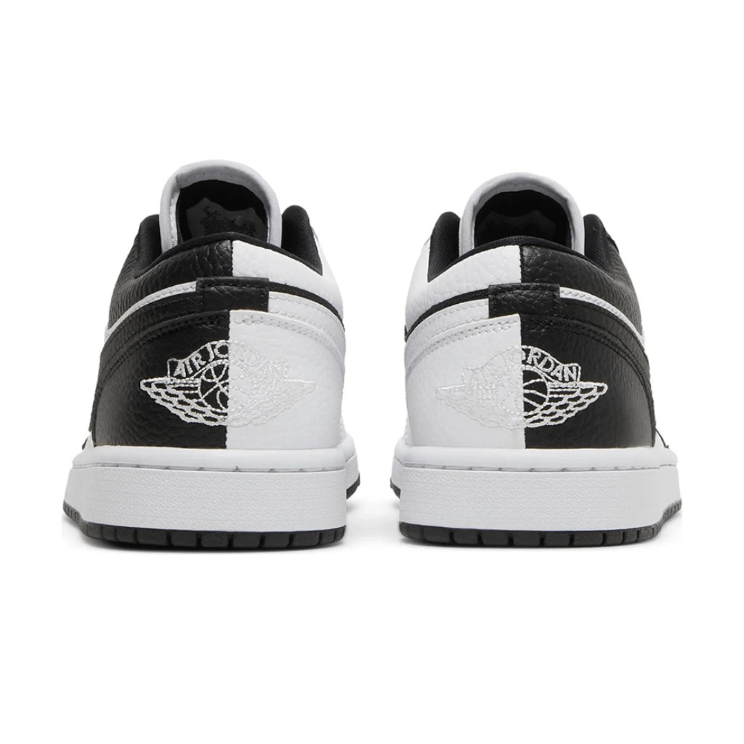 Split-color black and white design of Air Jordan 1 Low SE Homage edition.