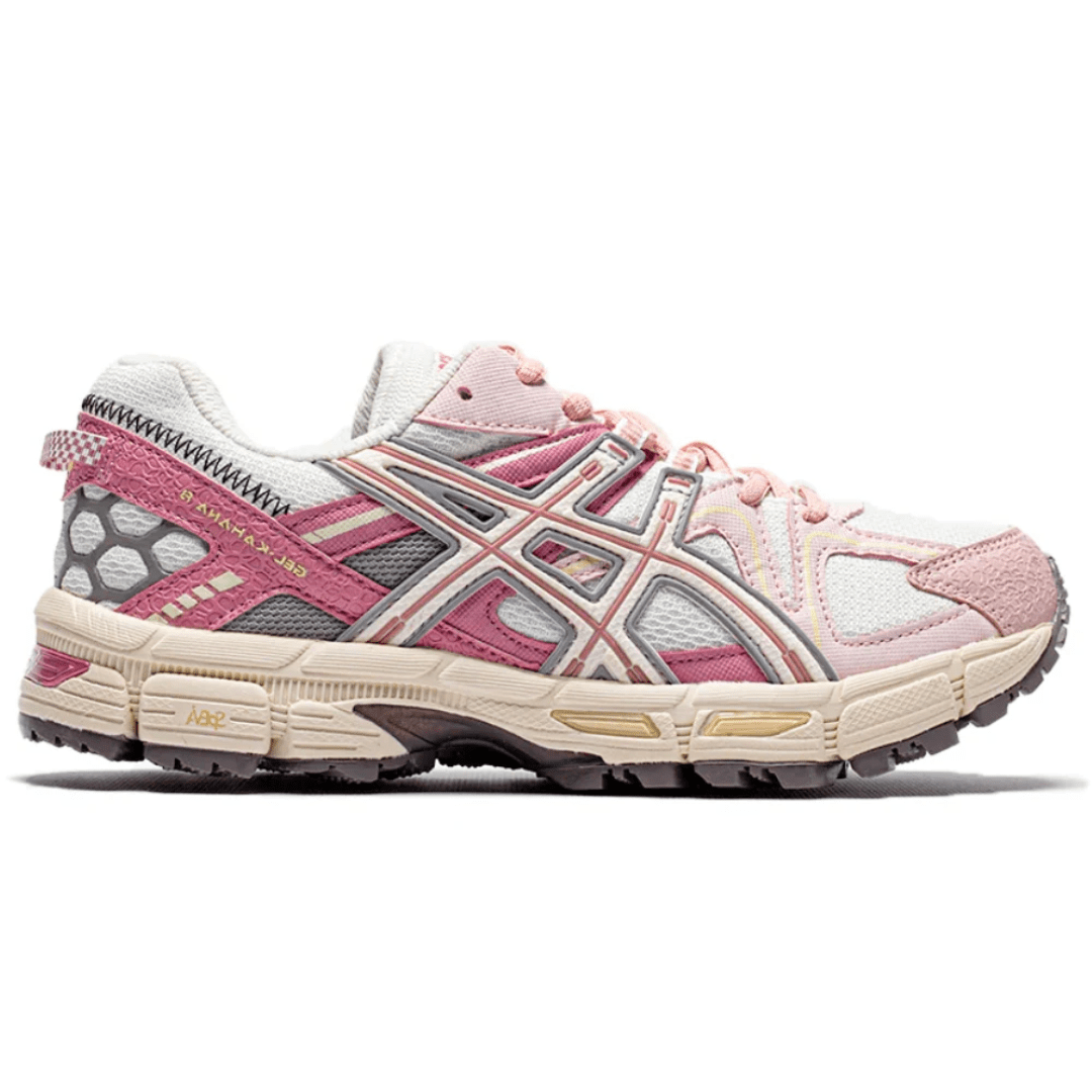 Asics Gel-Kahana 8 "White Pink" trail running shoes for women in Dubai UAE