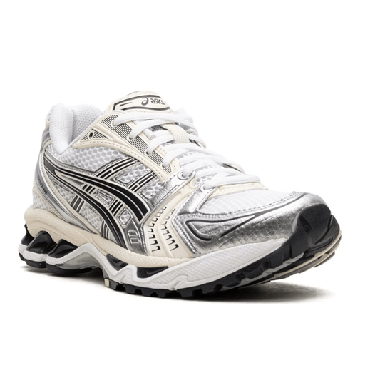 Side profile of Asics Gel-Kayano 14 White Midnight running shoes Dubai UAE