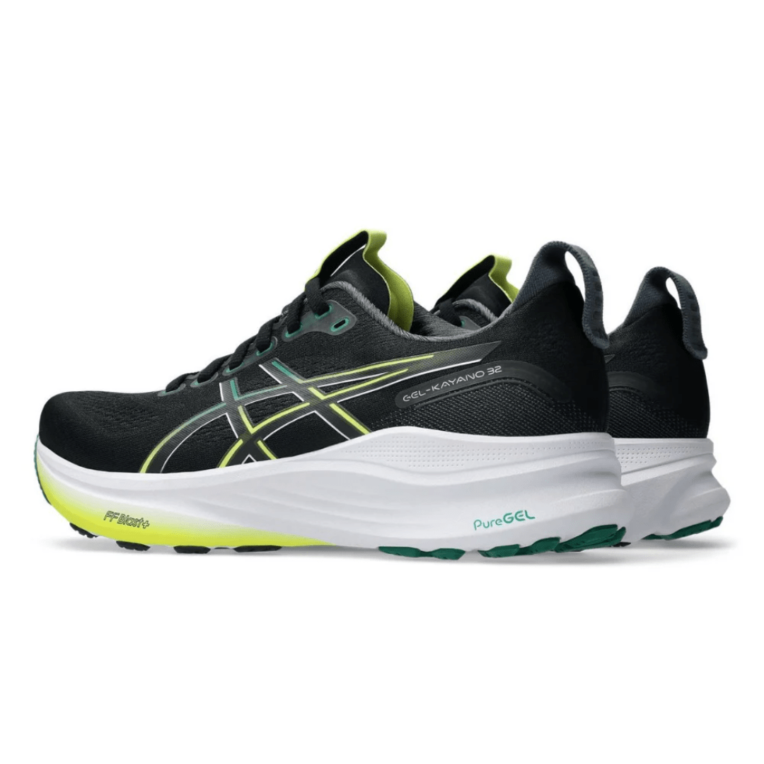 Side view Asics Gel-Kayano 32 Black Jasper Green sneakers UAE