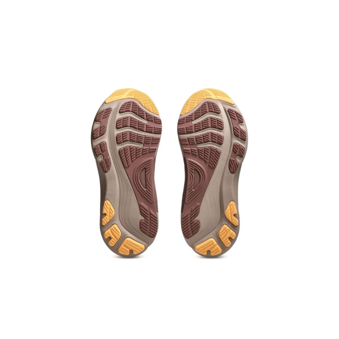 Lifestyle shot Asics Gel-Kayano 32 White Orange Glow sneakers Dubai UAE