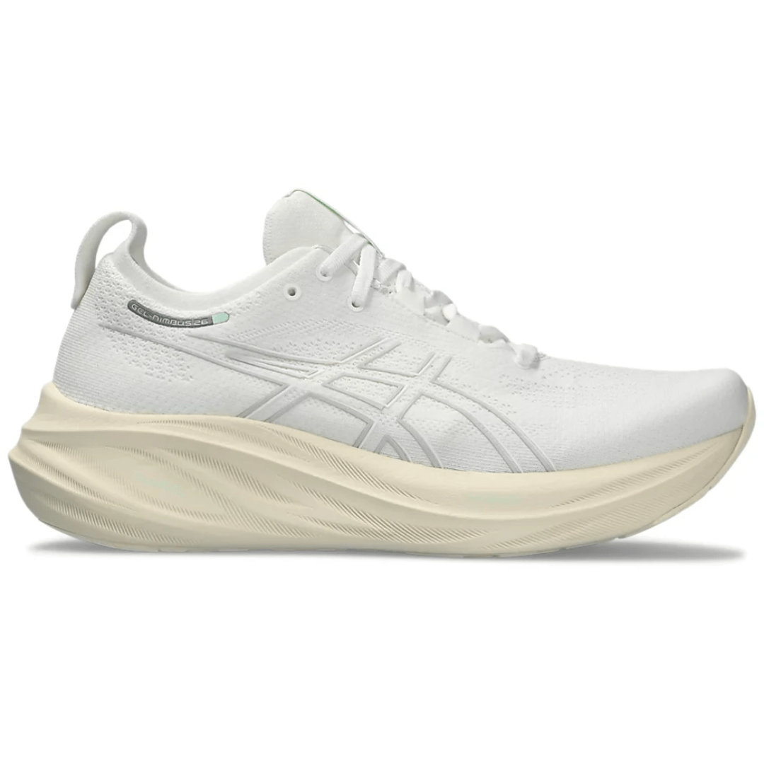 Asics Gel Nimbus 26 White Off White running shoes available in Dubai UAE
