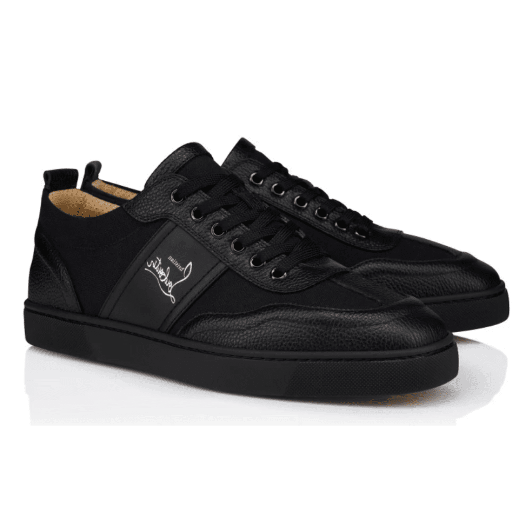 Christian Louboutin Retero Grained Calf Leather Black on feet Dubai