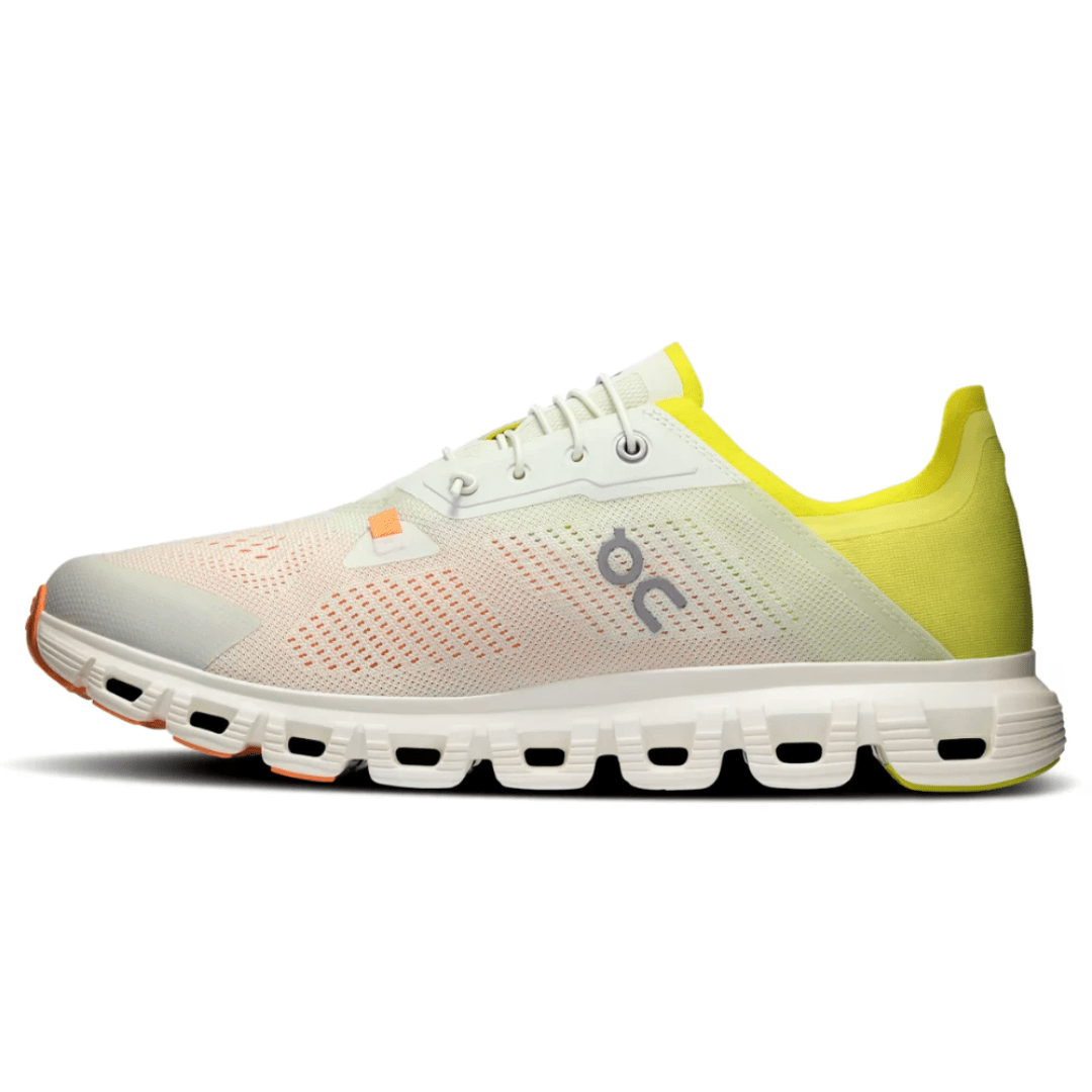 On Cloud 6 Coast Aloe Limelight on feet Dubai