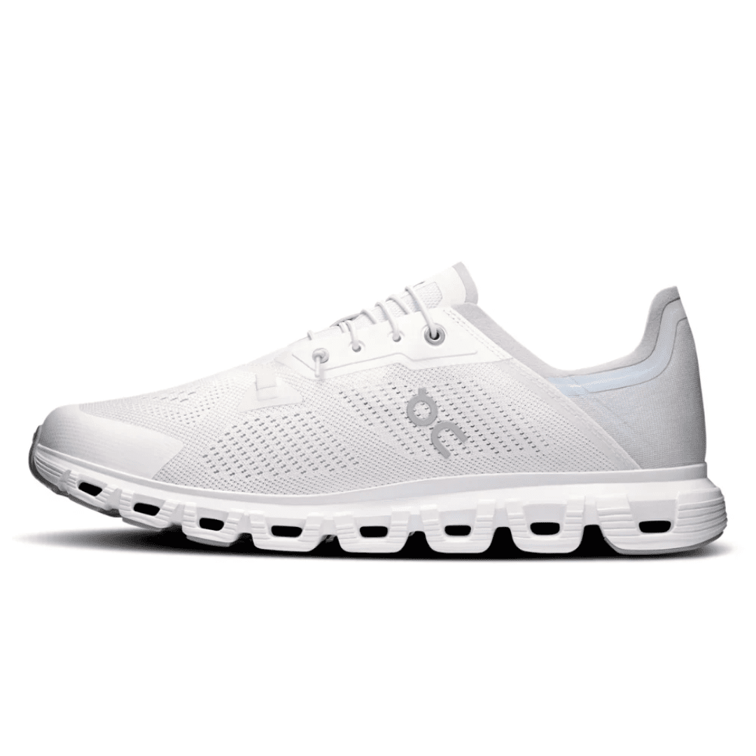 On Cloud 6 Coast White Glacier on feet Dubai