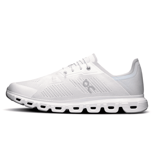 On Cloud 6 Coast White Glacier on feet Dubai