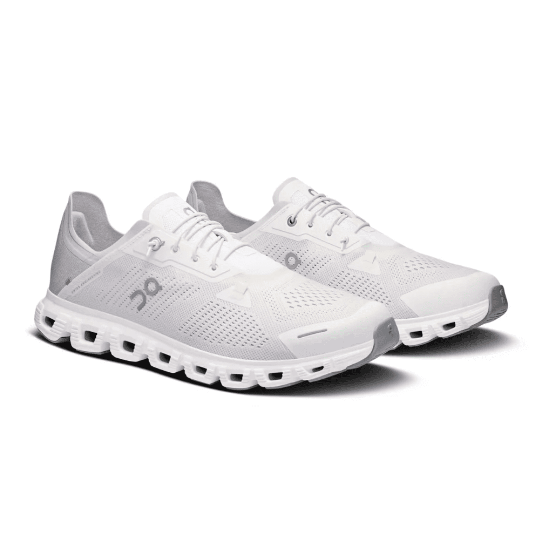 On Cloud 6 Coast White Glacier upper detail