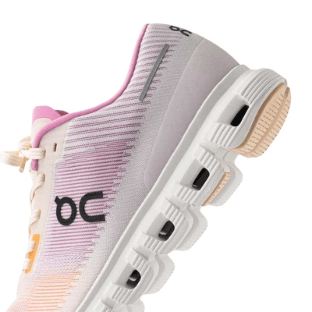 On Running Cloud 6 Push Tangerine Raspberry heel view
