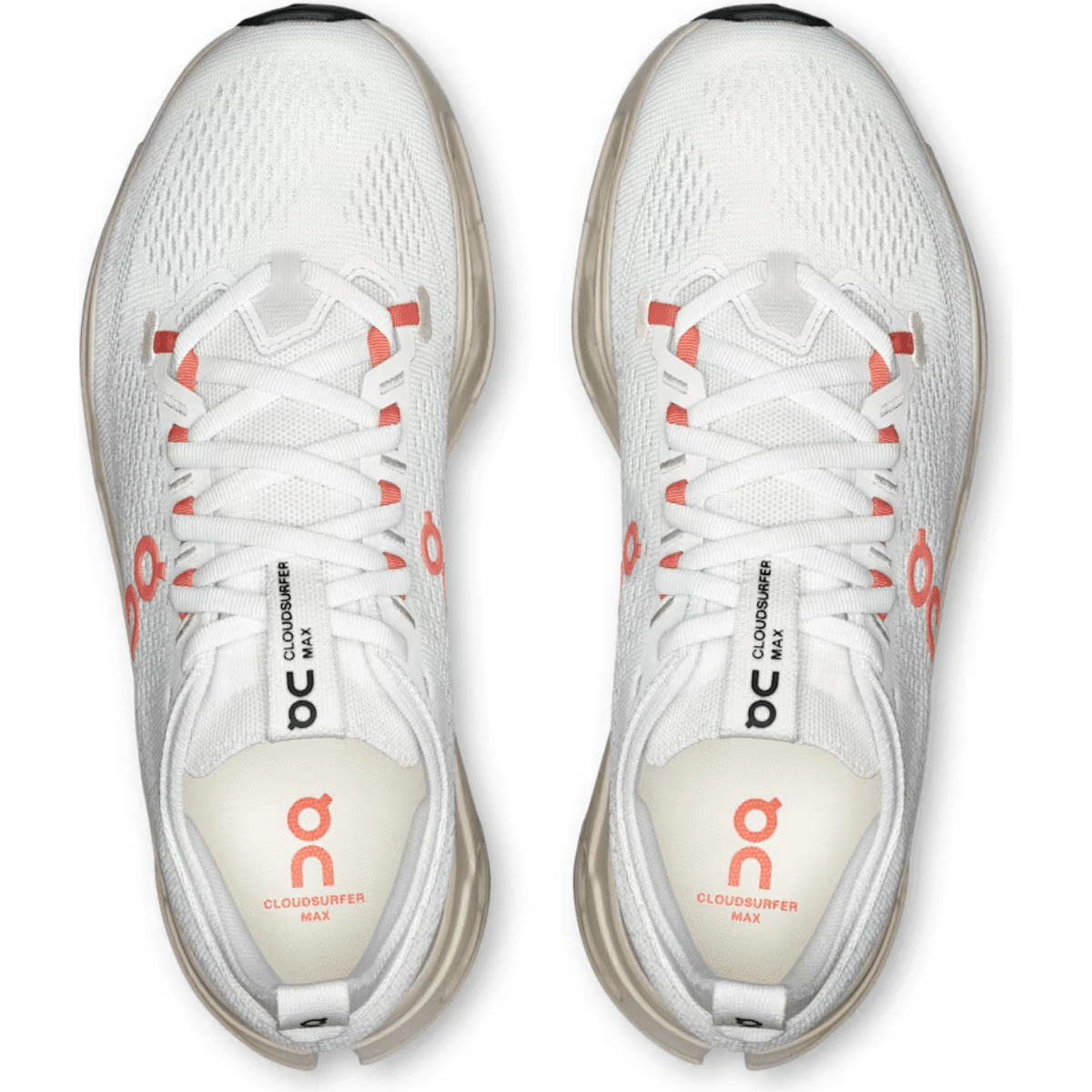 On Running Cloudsurfer Max Ivory Salmon top view