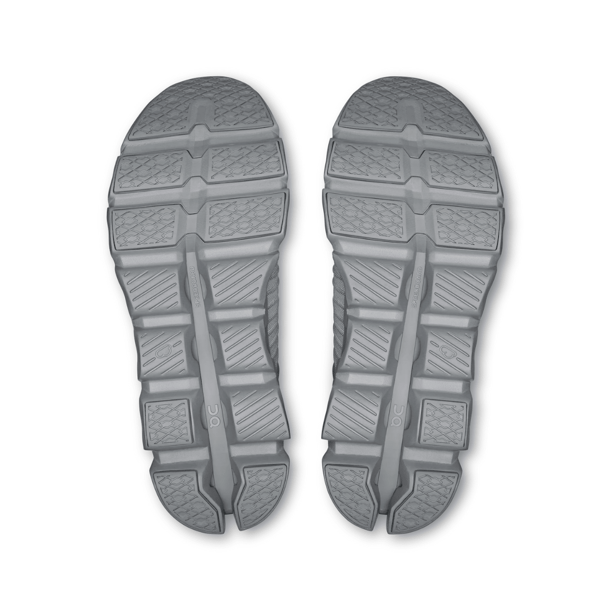 Black rubber sole of a shoe on a white background