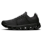 Black running shoe on a white background