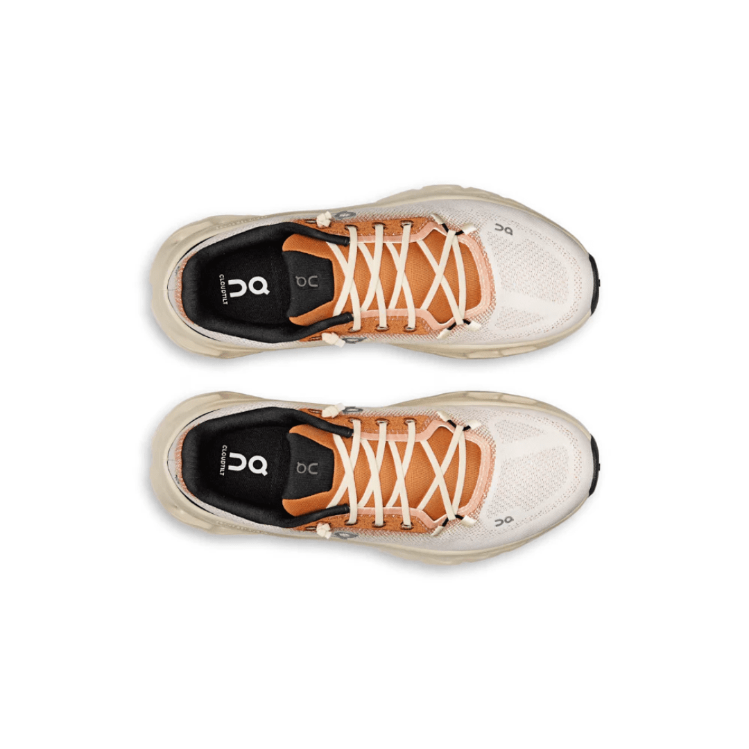 On Cloudtilt Ivory Almond heel view