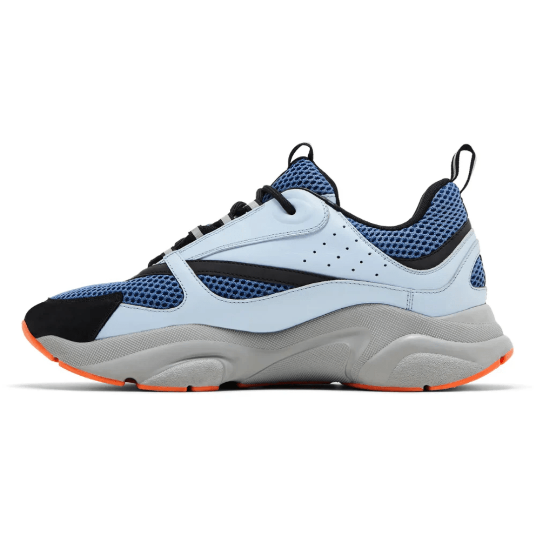 Side profile of Dior B22 Light Blue Orange sneakers Dubai UAE