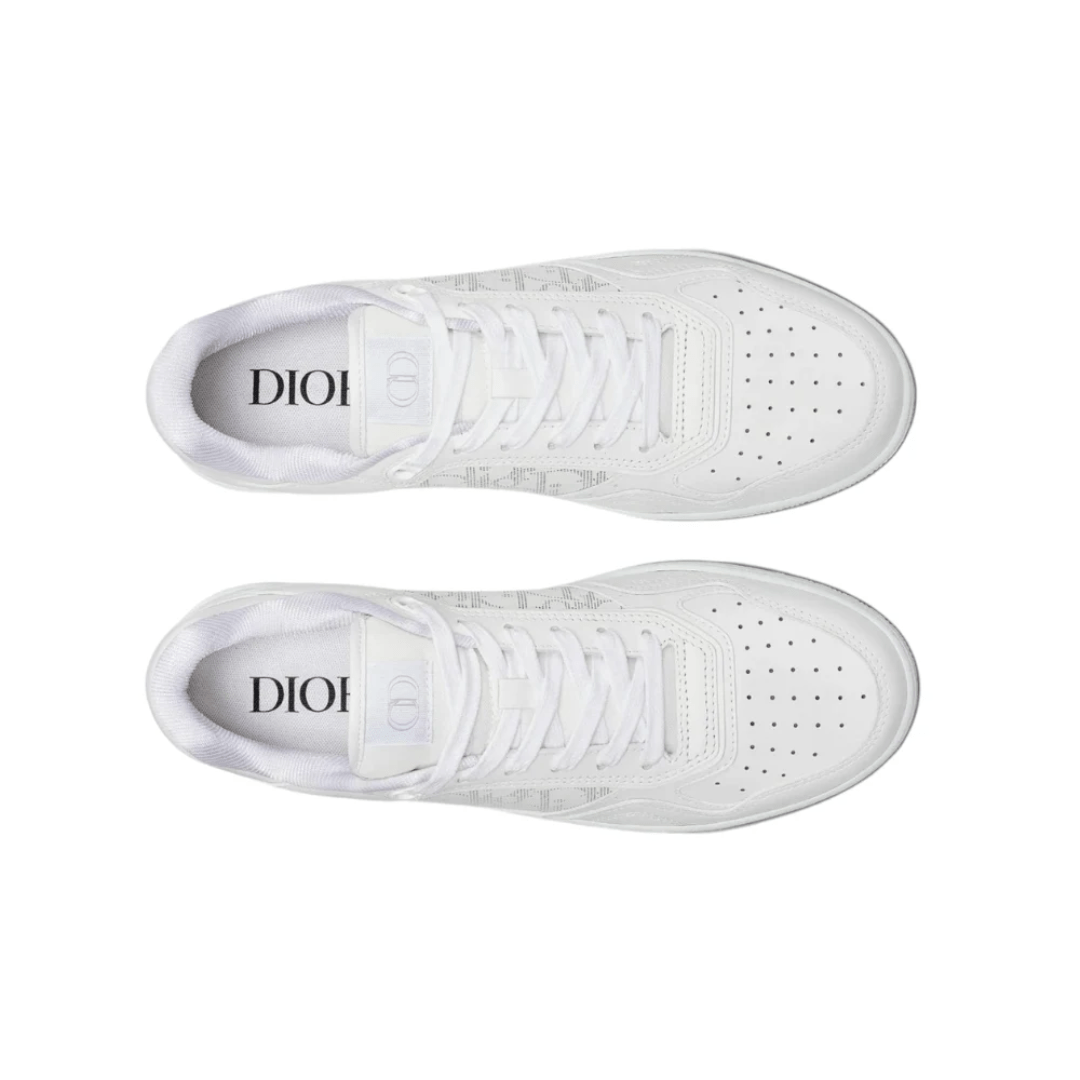 Top view of Dior B27 Low Dior Oblique White sneakers UAE