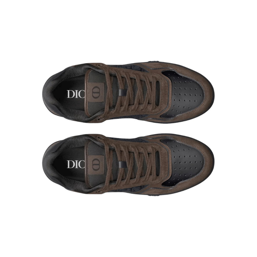 Close-up of Dior B27 Uptown Deep Brown Suede texture UAE