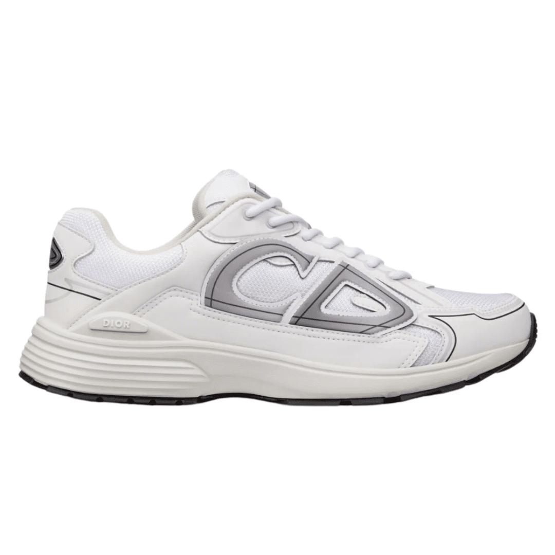 Dior B30 White Mesh and Technical Fabric Low Top Sneakers side profile