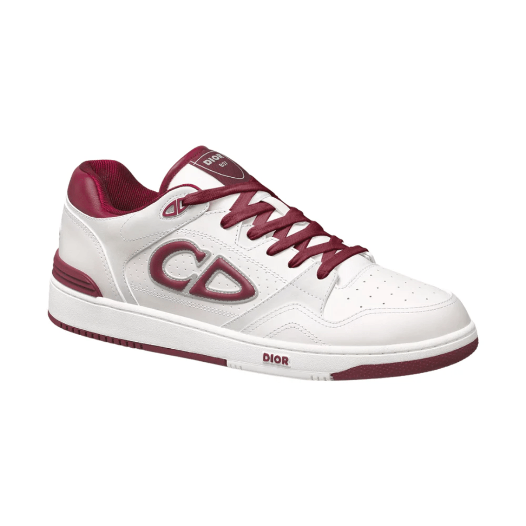 Dior B57 Dribble White Red sneakers on feet in Dubai