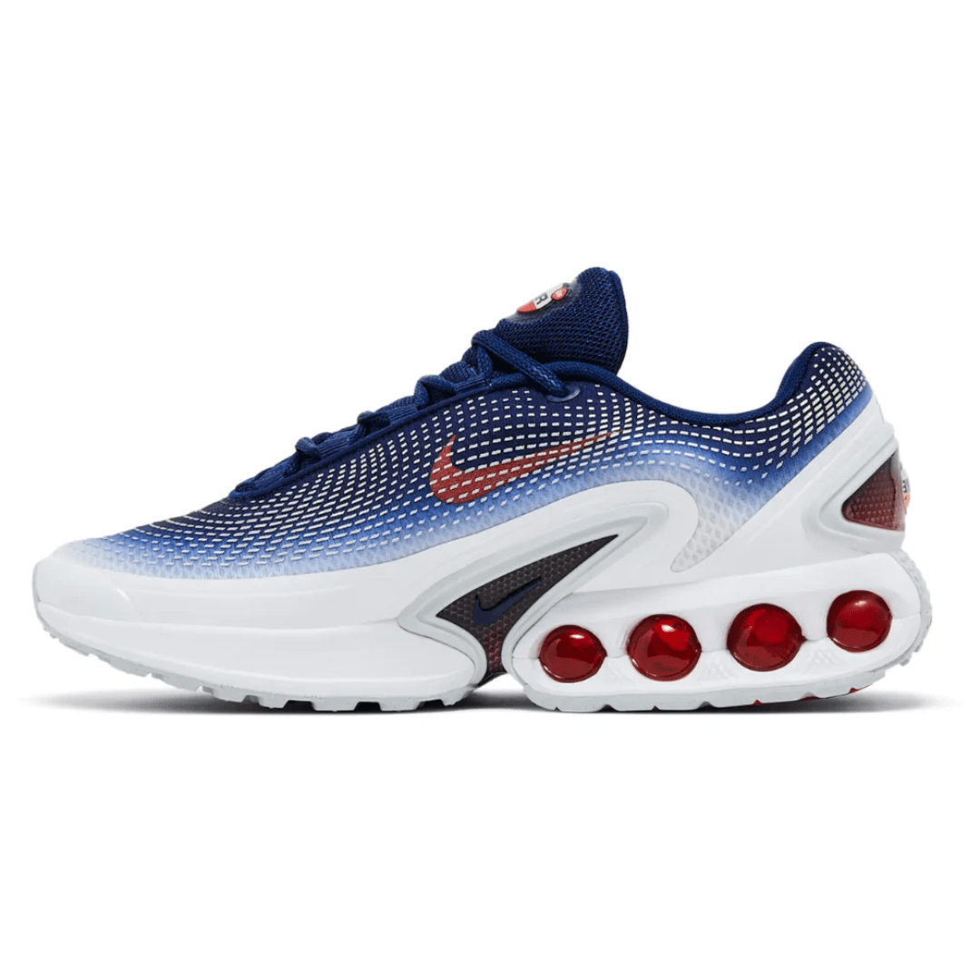 Back heel shot showing Air unit and Nike branding in USA colors