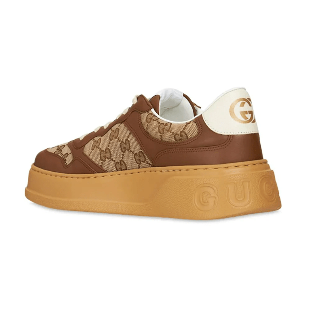 Beige and brown Gucci GG Canvas Sneakers for Dubai fashion