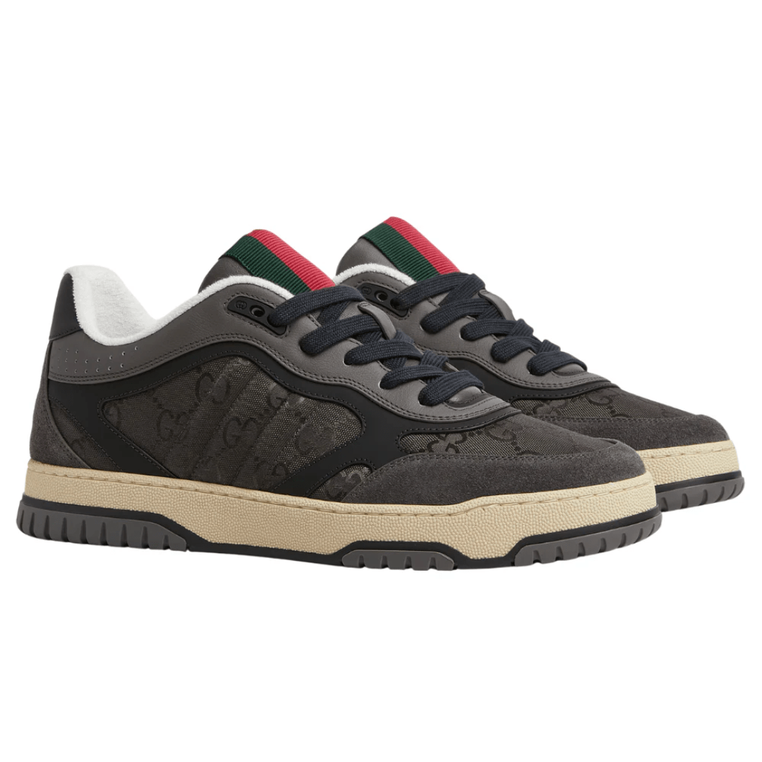 Gucci Re-Web Grey sneakers on feet in Dubai