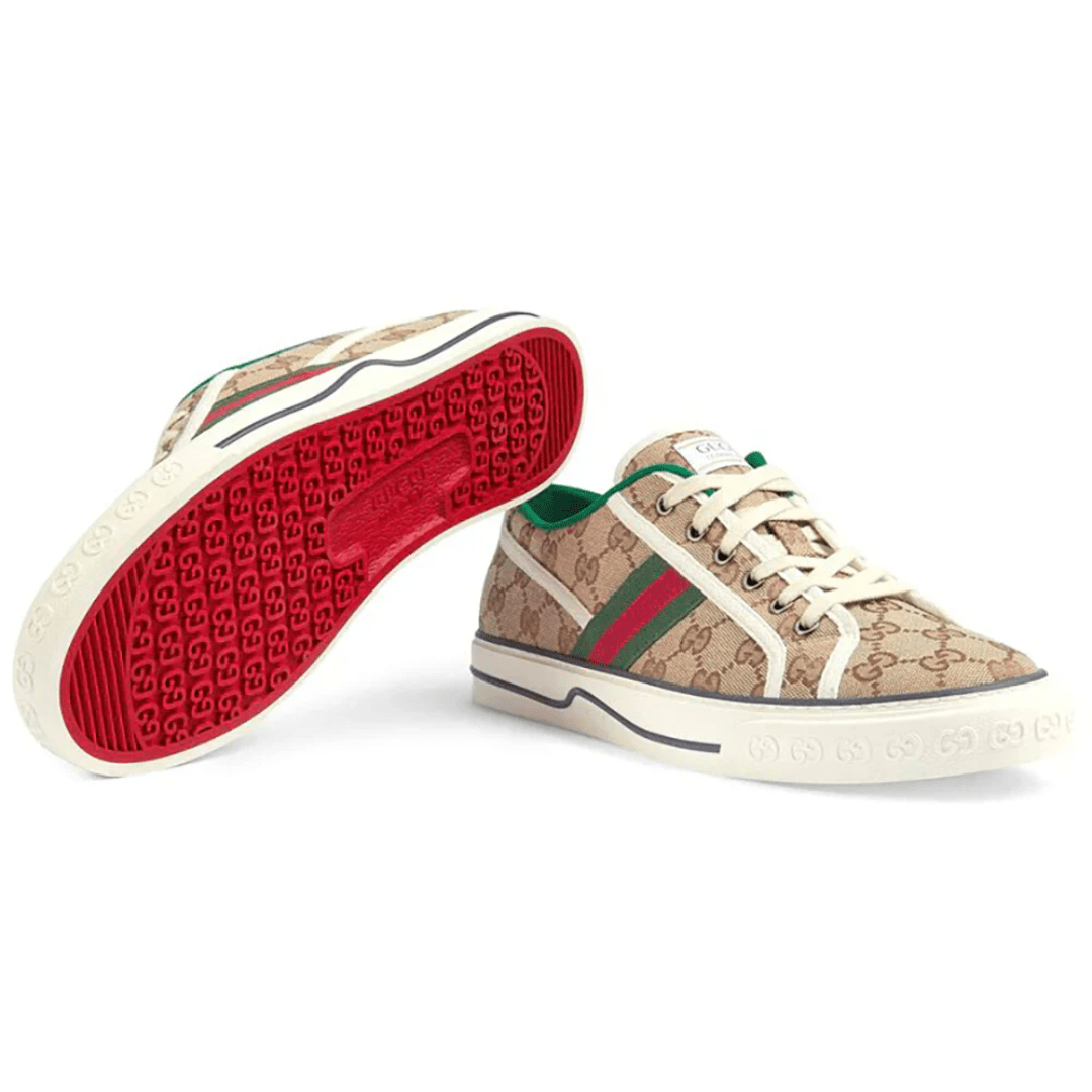Gucci Tennis 1977 Ebony sneakers on feet Dubai