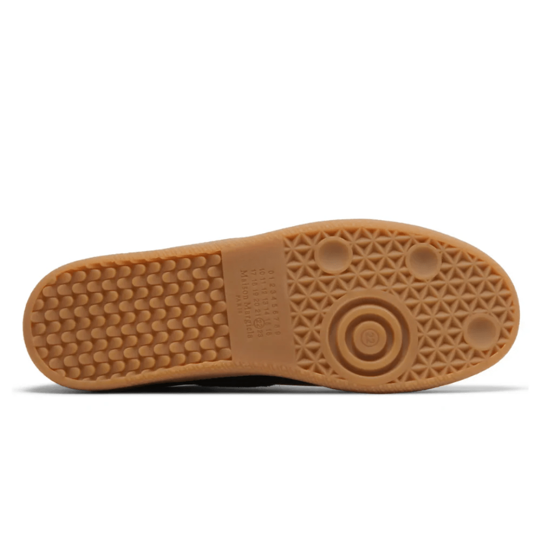 Close-up of Maison Margiela Replica Black Gum sneaker sole UAE