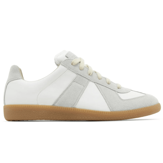 Maison Margiela Replica White Grey Sneakers Front Angle UAE