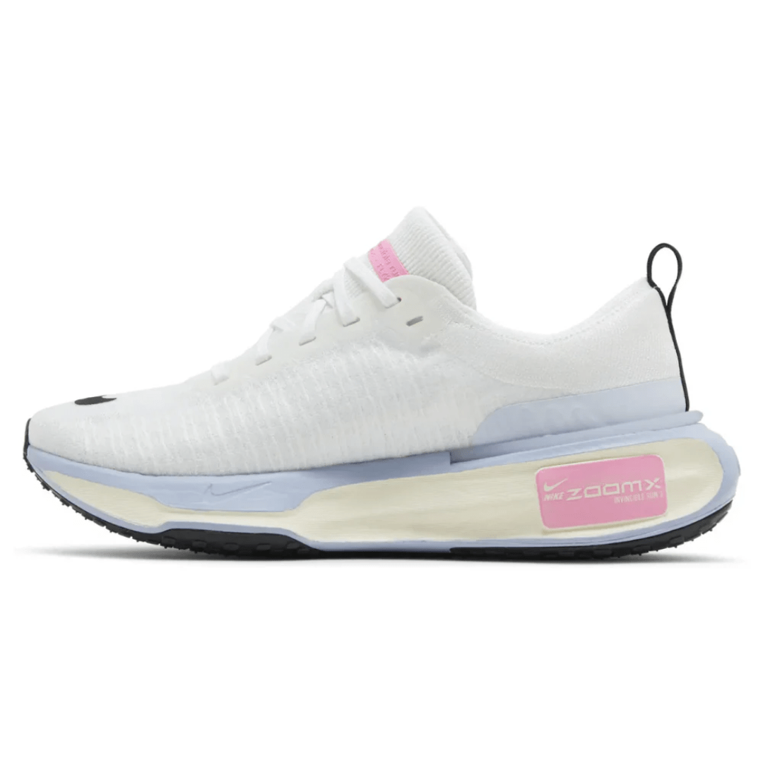 Side view of Nike ZoomX Invincible Run Flyknit 3 in White Cobalt Bliss Dubai.