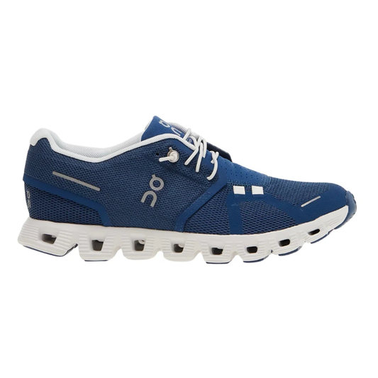 Side profile of On Cloud 5 Denim White sneakers available in Dubai UAE