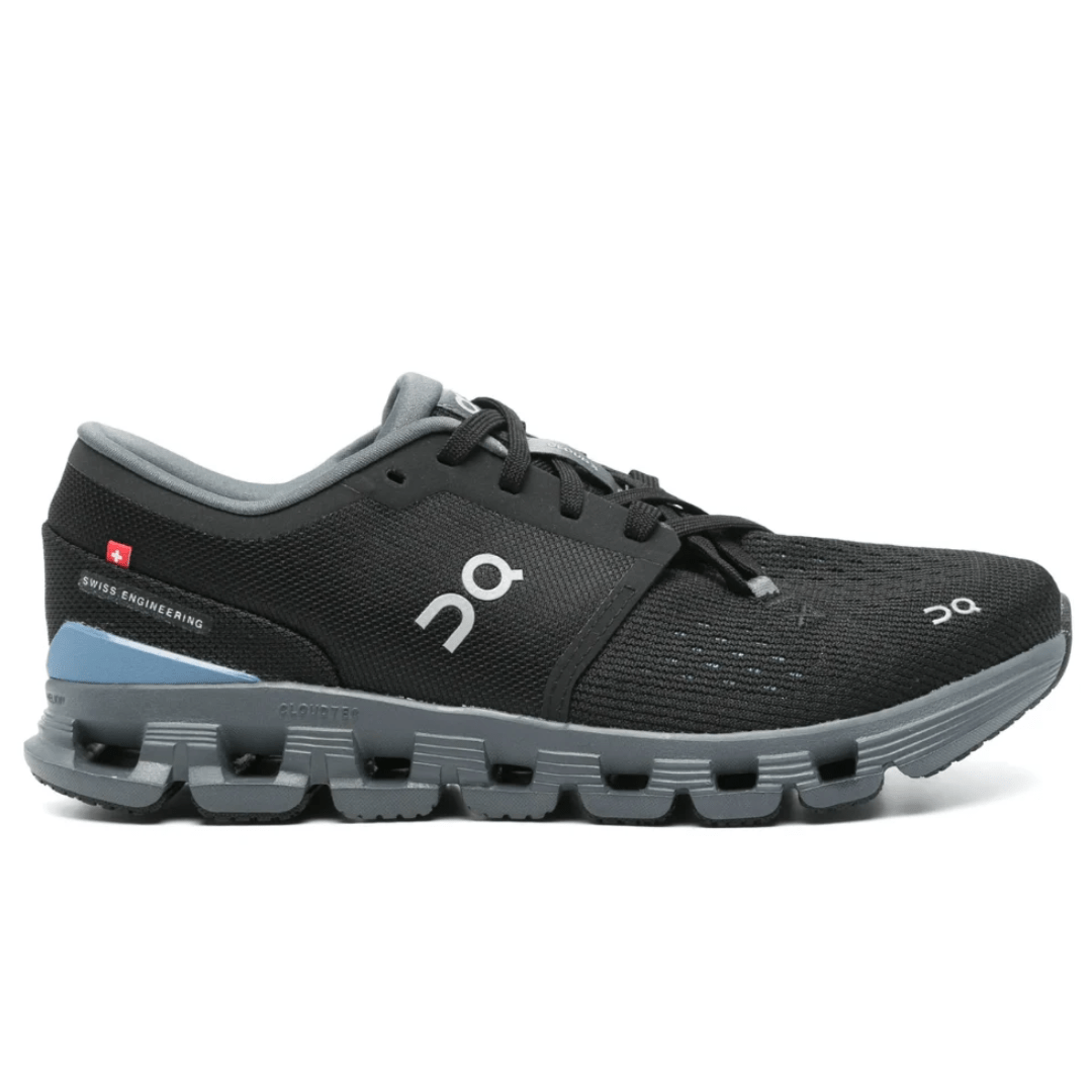 Front view of On Cloud X 4 Black Chambray running shoes in Dubai