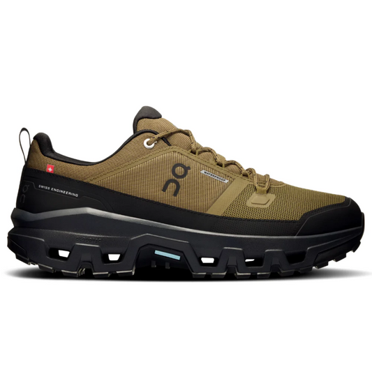 On Cloudrock Low Waterproof Hunter Black shoes for hiking in Dubai UAE