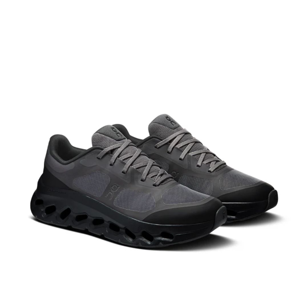 Technical upper and laces of On Cloudtilt Remix Black