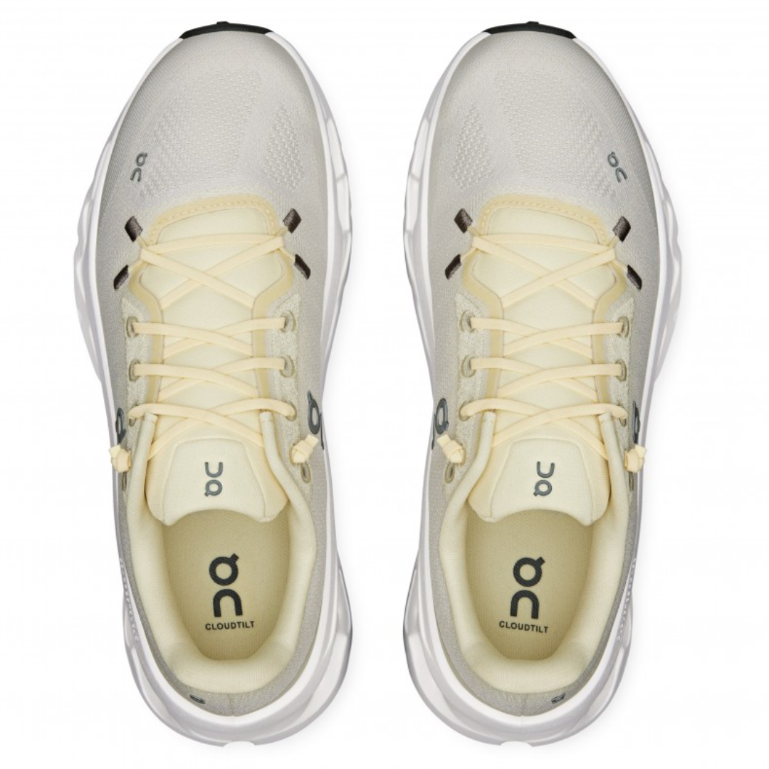 Top view of On Cloudtilt Castor Pearl neutral sneakers