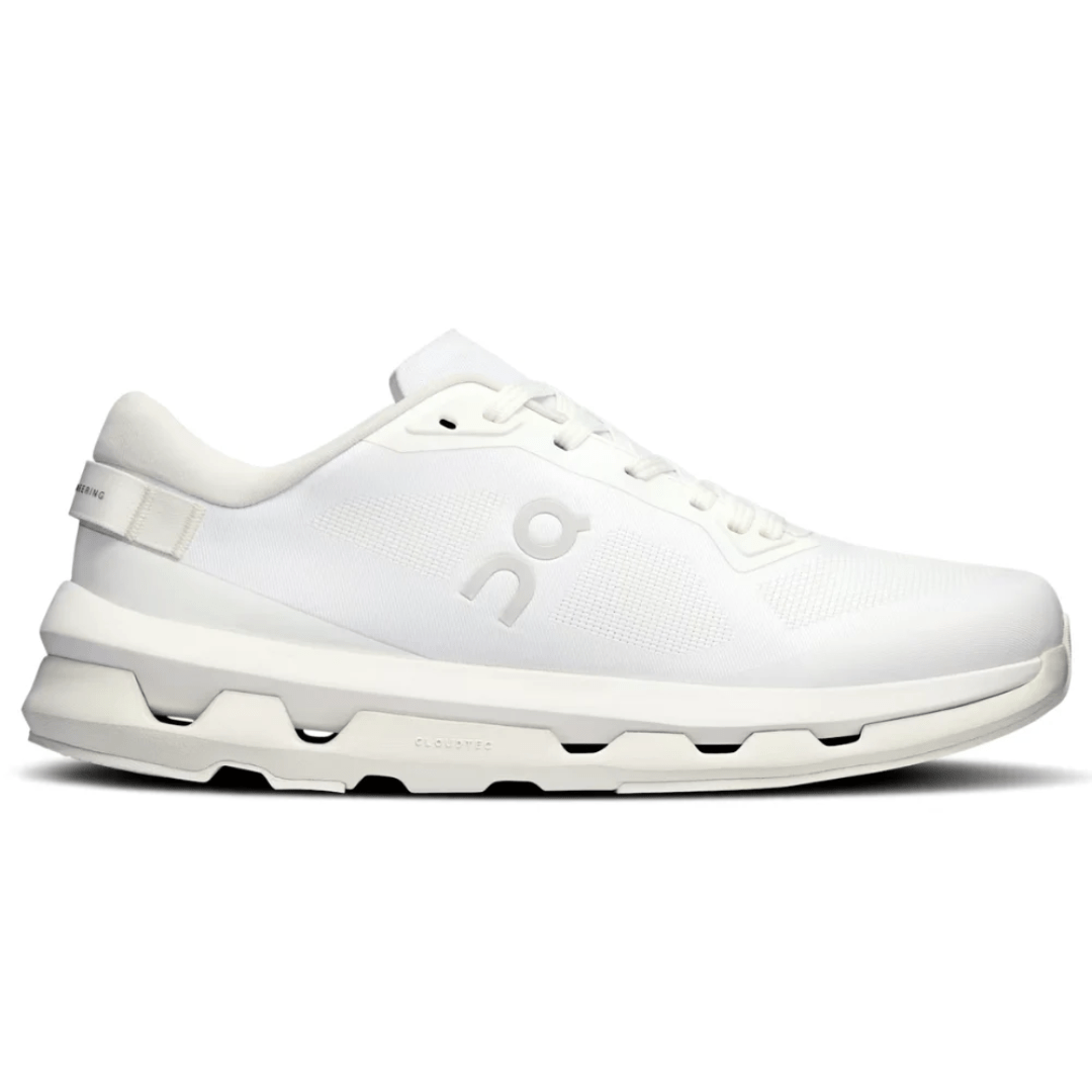 On Cloudzone Triple White running shoes side profile Dubai