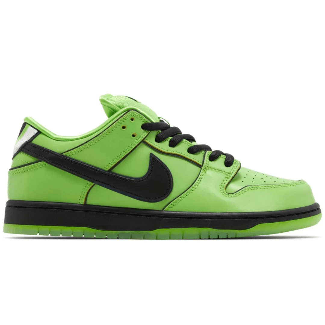 The Powerpuff Girls x Dunk Low SB Buttercup side profile in Dubai, UAE.