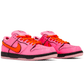 Pink and orange design of Nike SB Dunk Low ‘Blossom’ Powerpuff Girls edition.