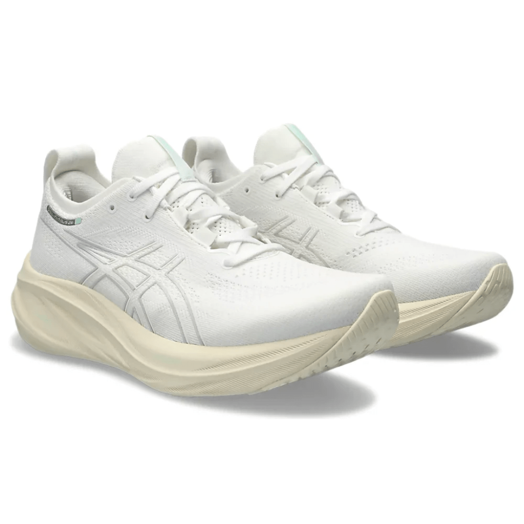 Side profile of Asics Gel-Nimbus 26 White Off White sneakers Dubai UAE