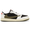 Side profile of Travis Scott x Air Jordan 1 Low Olive in Dubai light