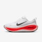 Nike Vomero Plus White | Bright Crimson on feet Dubai